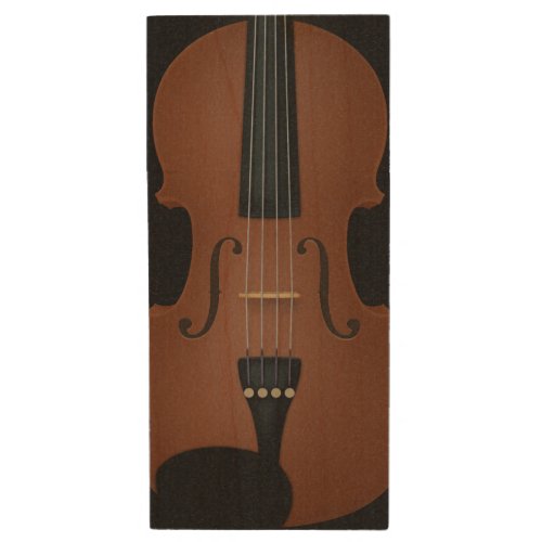Violin ViolaFront  Back Custom Classical Music Wood Flash Drive