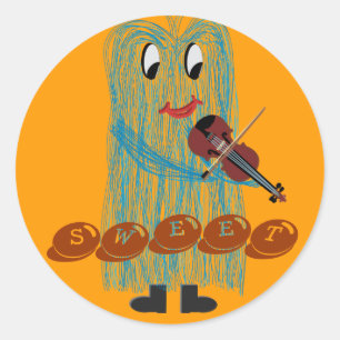 Violin & Viola - Get a Warm Fuzzy Feeling Classic Round Sticker