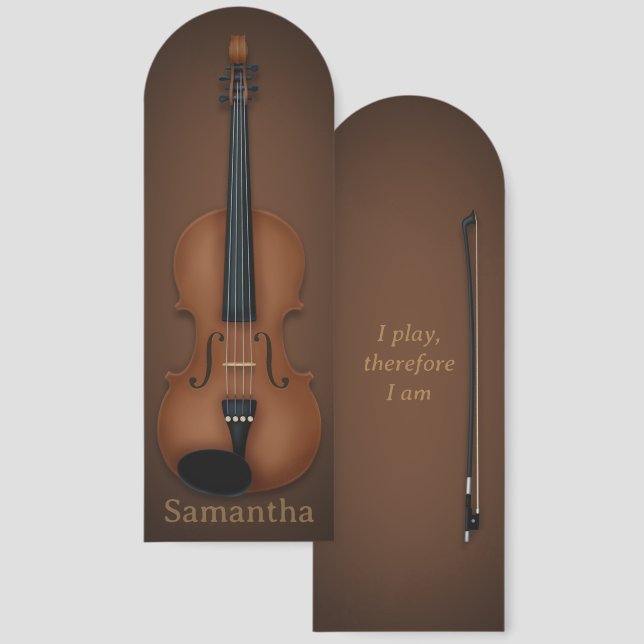 Violin Viola Inspirational Personalized Bookmarks (Front & Back)