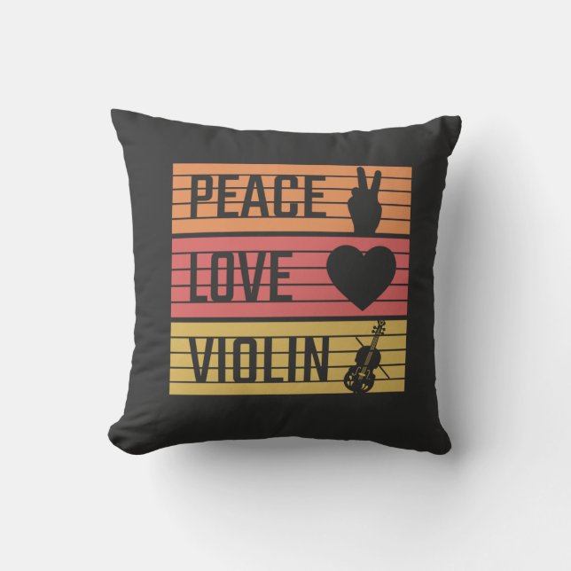 Violin Violinist Fiddle Throw Pillow (Front)