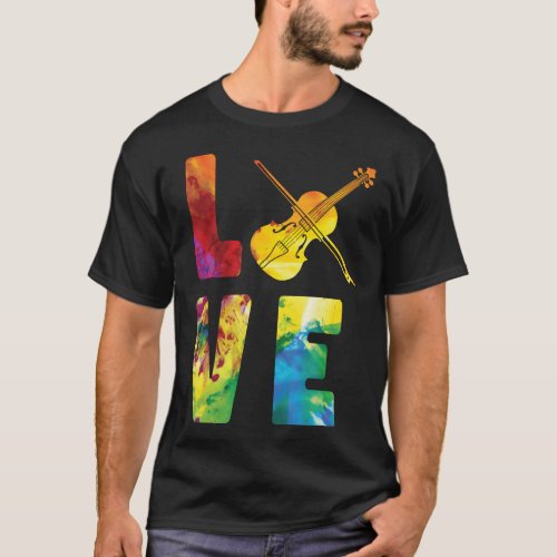 Violin Violinist Love Watercolor T_Shirt