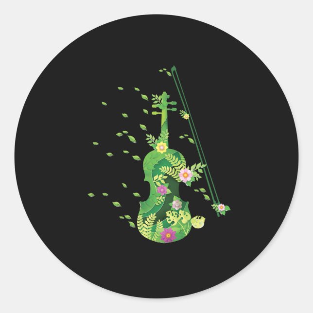 Violin Violinist Music Instrument Orchestra Gift Classic Round Sticker (Front)