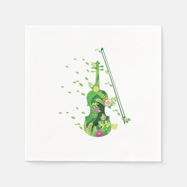 Violin Violinist Music Instrument Orchestra Gift Napkins (Front)