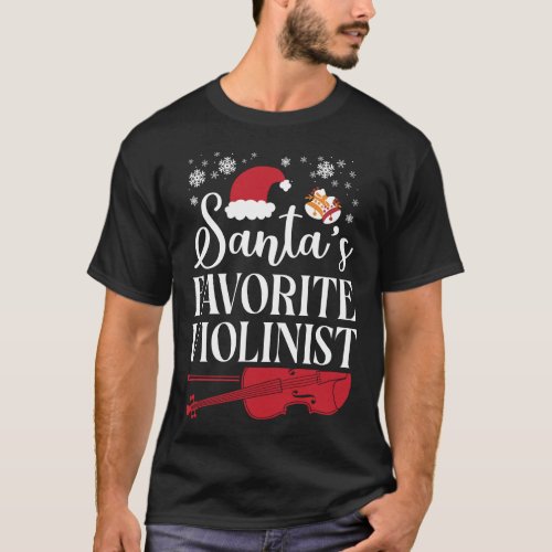 Violin Violinist Santas Favorite Violinist T_Shirt