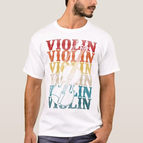 Violin Violinist Violin Retro Vintage T_Shirt