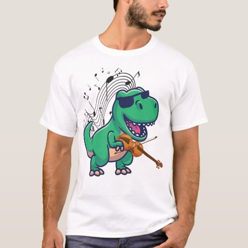 Violin Violinist Violin T_Rex T_Rex Dinosaur T_Shirt