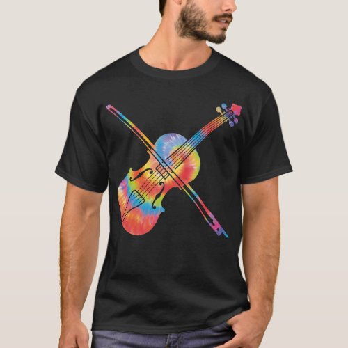 Violin Violinist Violin Tie Dye Tie Dye 80s 90s T_Shirt