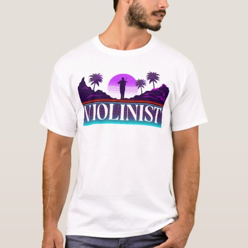 Violin Violinist Violinist Retro 80s 90s T_Shirt