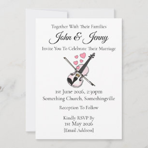 Violin Wedding Invitation Violinist Musicians