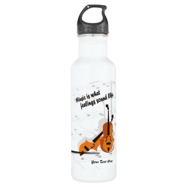 Violin – What Feelings Sound Like Stainless Steel Water Bottle (Front)