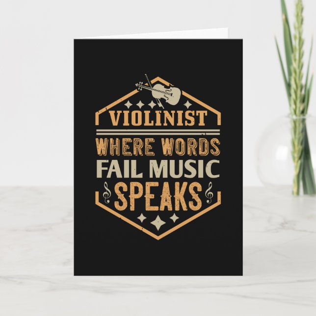 Violin - Where Words Fail Music Speaks Card (Front)