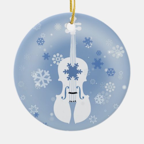 Violin Winter Christmas Ornament