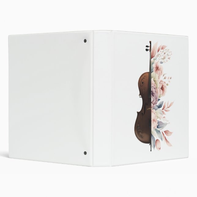 Violin with flowers. 3 ring binder (Background)