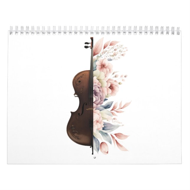 Violin with flowers. calendar (Cover)