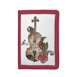 Violin with Flowers design on a Photo Wallet
