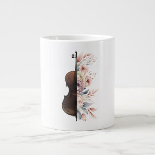Violin with flowers. giant coffee mug
