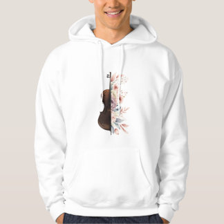 Violin with flowers. hoodie