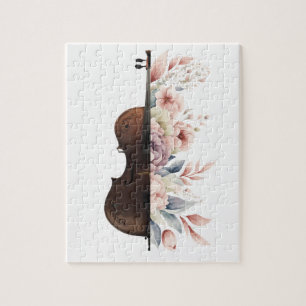 Violin with flowers. jigsaw puzzle