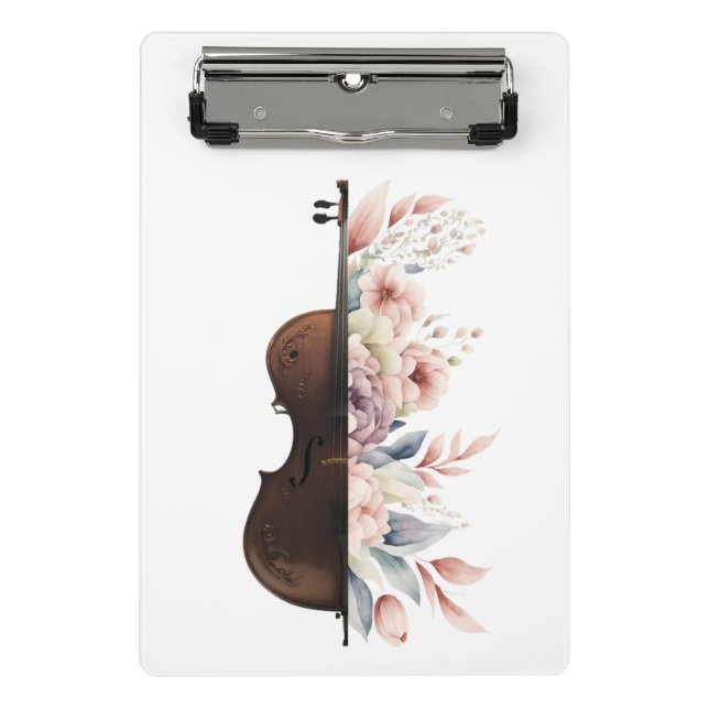 Violin with flowers. mini clipboard (Front)