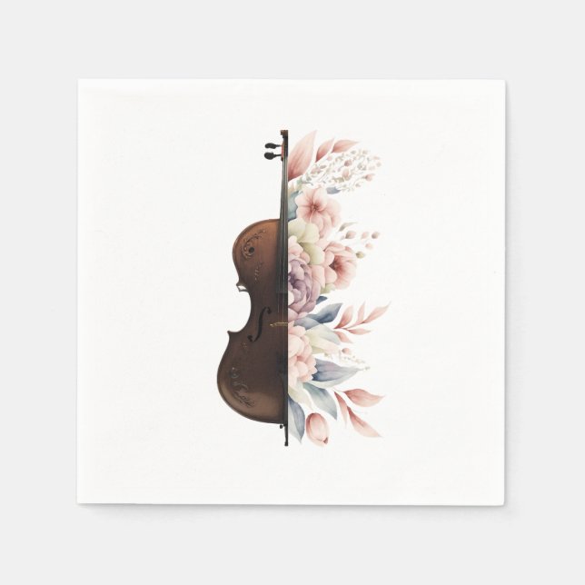 Violin with flowers. napkins (Front)