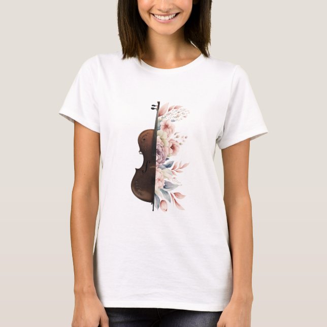 Violin with flowers. T-Shirt (Front)