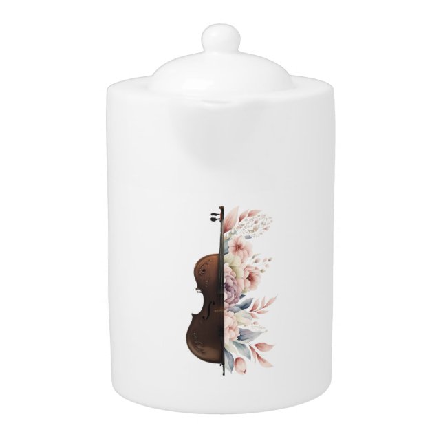 Violin with flowers. teapot (Front)