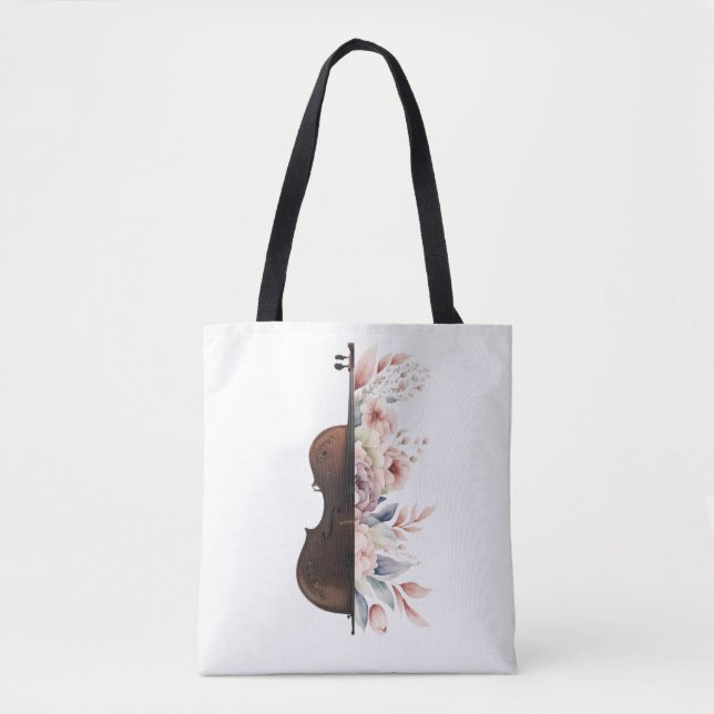 Violin with flowers. tote bag (Front)