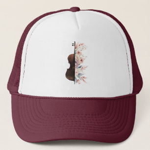 Violin with flowers. trucker hat