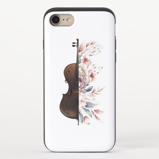 Violin with flowers. uncommon iPhone case (Back)
