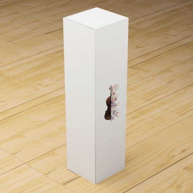 Violin with flowers. wine box (Back)