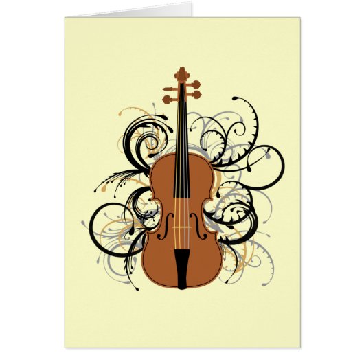 Violin with Swirls Cards (Front)