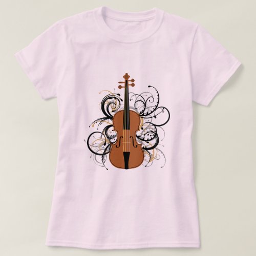 Violin with Swirls T_Shirt