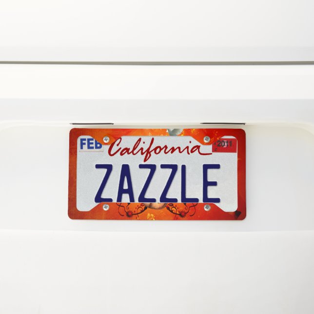 Violin with violin bow license plate frame (On Car)