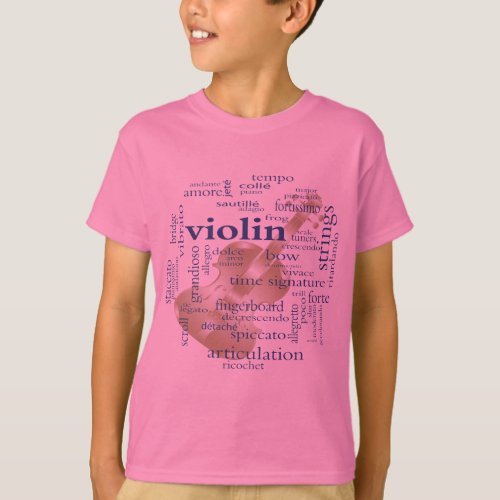 Violin Words T_Shirt