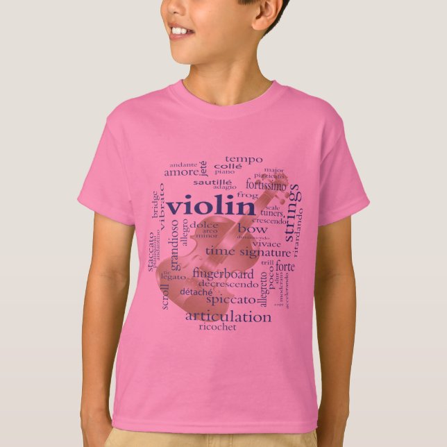 Violin Words T-Shirt (Front)