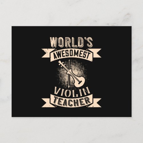 Violin Worlds Awesomest Violin Teacher Postcard