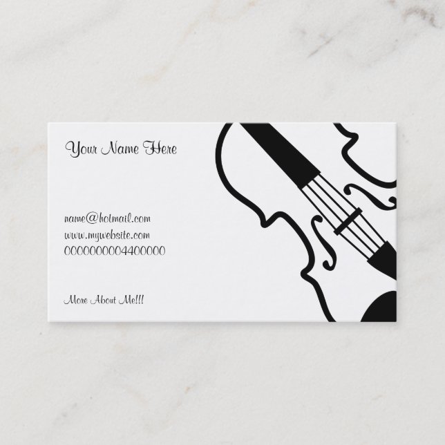 Violin, Your Name Here, Business Card (Front)