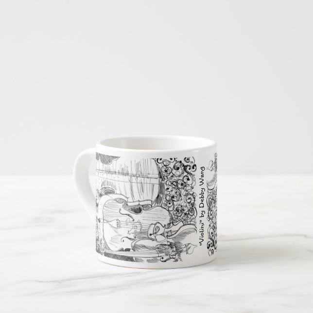 Violini Espresso Mug by Debby Wang (Front Left)