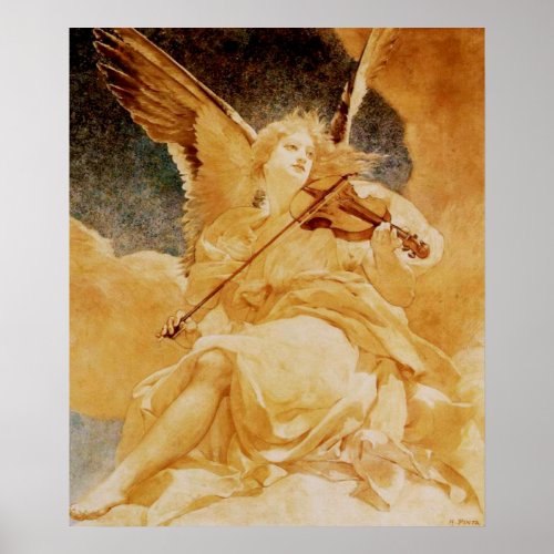 violinist angel by Henri Pinta Poster