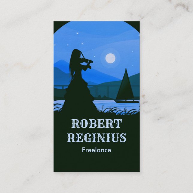 Violinist Beside The River Business Card (Front)