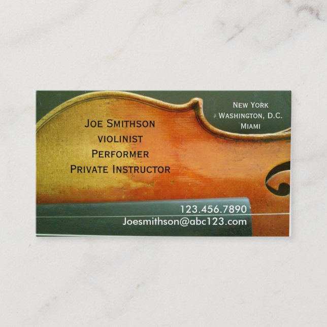 Violinist business card (Front)