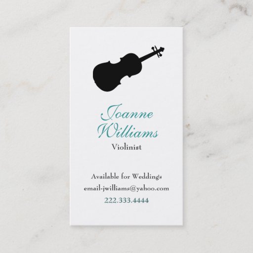 Customizable Violinist Business Card