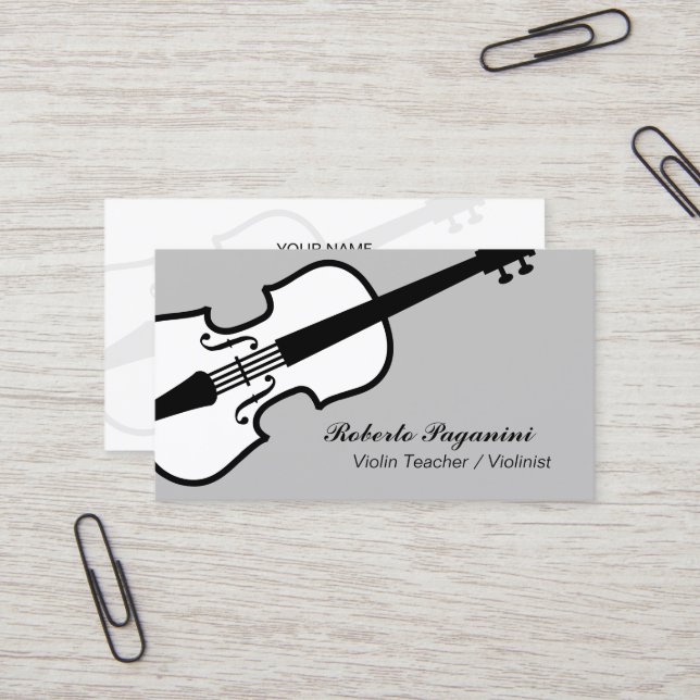 Violinist business card template for musician (Front/Back In Situ)