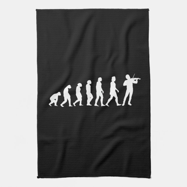 Violinist Evolution Kitchen Towel (Vertical)