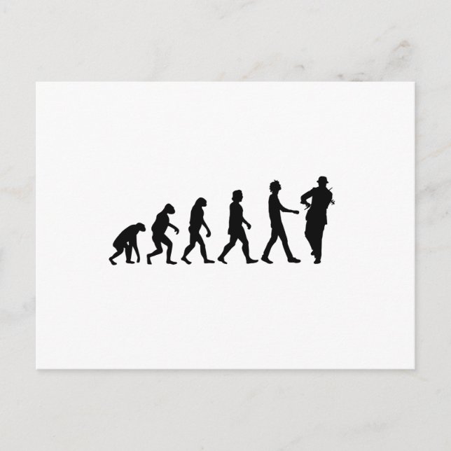 Violinist Evolution Postcard (Front)