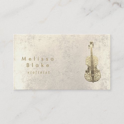 violinist faux rhinestone business card