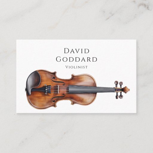 Customizable Violinist Floral Violin Music Teacher Musician Business Card