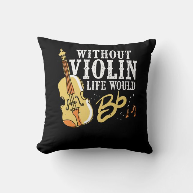 Violinist Gift Idea for Musician Violin Instrument Throw Pillow (Front)