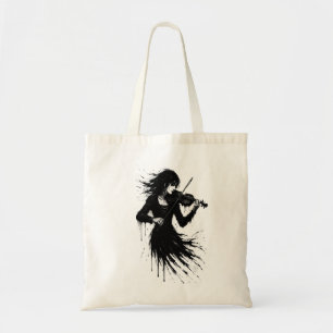 Violinist in the Unraveling – Ink‑Dissolve Figure  Tote Bag