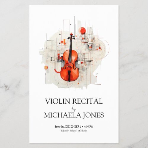 Violinist Music Recital Event Promotional Flyer